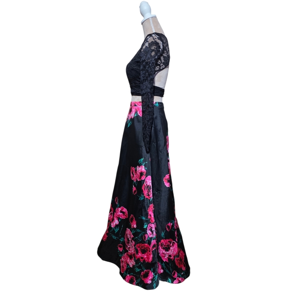 B Darlin Black and Pink Skirt With  Lace Top EUC - Picture 11 of 16